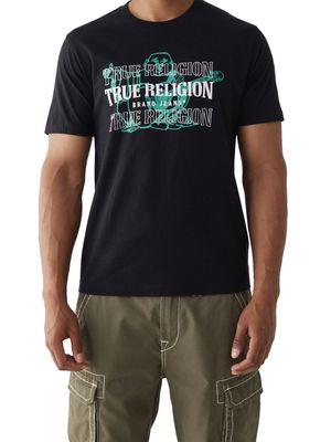 True Religion Men's Triple Arch Buddha Graphic T-Shirt in Jet Black