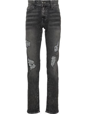 True Religion mid-rise distressed straight-leg jeans - Black
