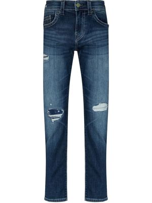 True Religion mid-rise distressed straight-leg jeans - Blue