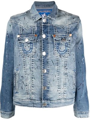 True Religion paint splatter-print denim jacket - Blue