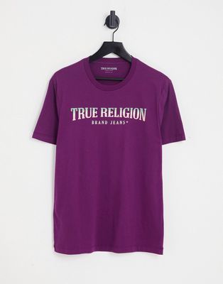 True Religion short sleeve arch t-shirt in purple