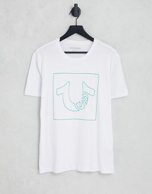 True Religion short sleeve stitch T-shirt in white