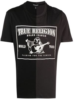 True Religion SS Spliced logo-print T0shirt - Black