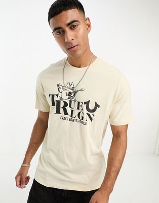 True Religion t-shirt in stone-Blue