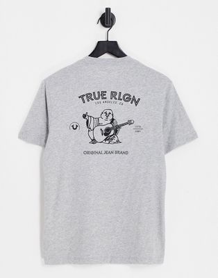 True Religion T-shirt with back print in gray