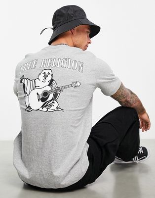 True Religion t-shirt with budha print in gray