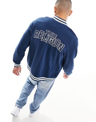 True Religion varsity jacket in navy-Blue