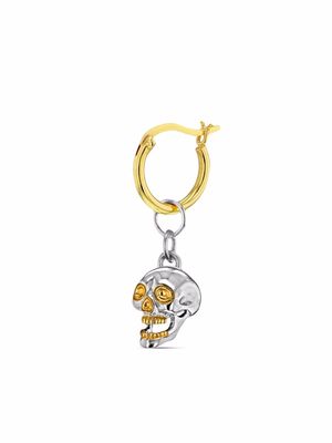 True Rocks skull-pendant hoop earring - Gold