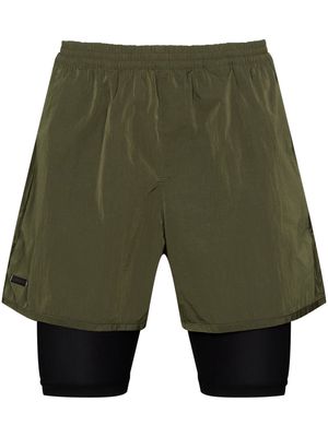 TRUE TRIBE lined elasticated waistband running shorts - Green