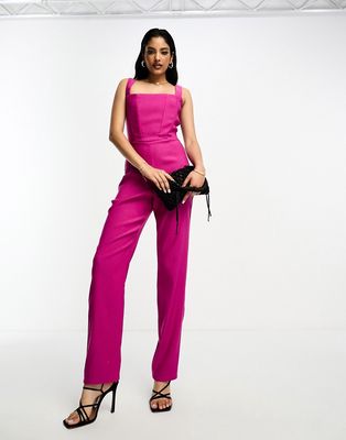 True Violet corset jumpsuit in fuchsia-Pink