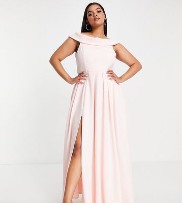 True Violet Plus prom dress with pockets in blush pink