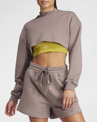TrueCasuals Cropped Backless Sportswear Sweatshirt
