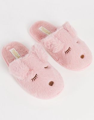 Truffle Collection bunny slippers in pink