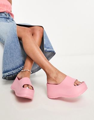 Truffle Collection heeled jelly sandals in pink