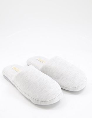 Truffle Collection jersey mule slipper in gray