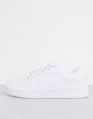 Truffle Collection lace up sneakers in white