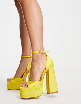 Truffle Collection mega platform sandals in yellow
