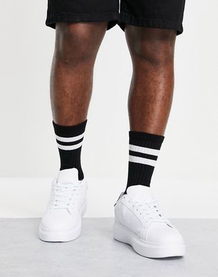 Truffle Collection minimal chunky sneakers in white/black