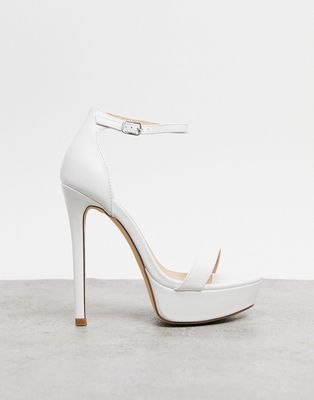 Truffle Collection platform heeled sandals in white