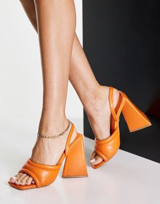 Truffle Collection slingback extreme heel sandals in orange