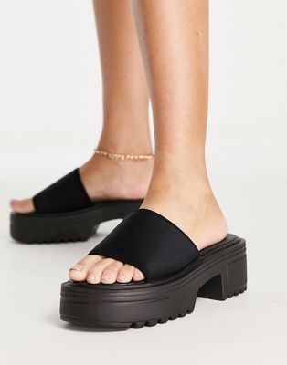 Truffle Collection sporty chunky heeled mules in black