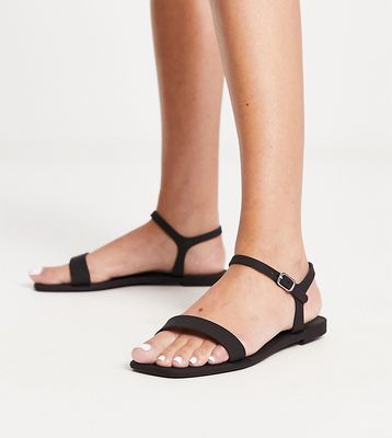 Truffle Collection Wide Fit jelly sandals in black