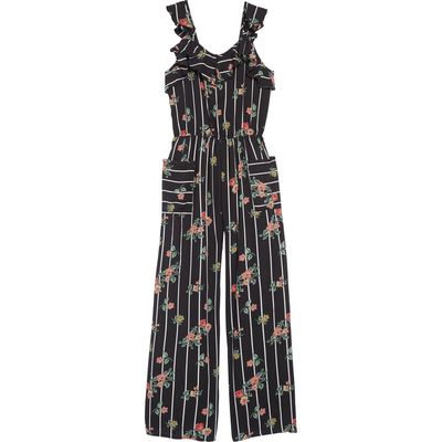 Truly Me Floral Jumpsuit in Black Multi 