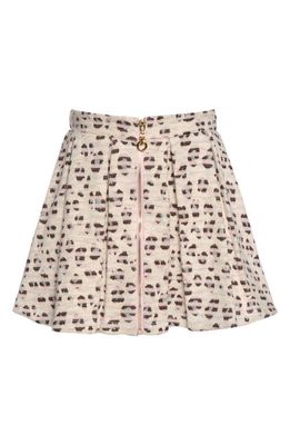 Truly Me Kids' Leopard Jacquard Skirt in Ivory Multi