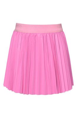 Truly Me Kids' Pleated Faux Leather Skirt in Pink