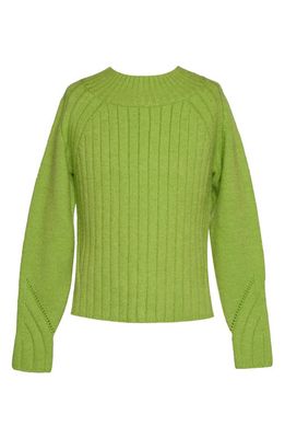 Truly Me Kids' Rib Mock Neck Sweater in Green