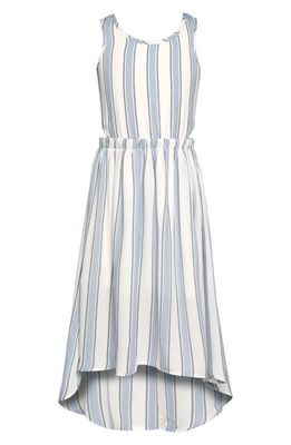 Truly Me Kids' Stripe High-Low Dress in Blue White Stripe