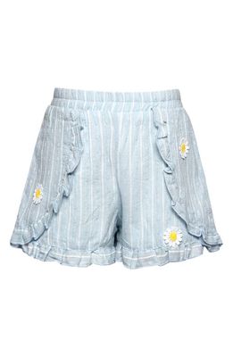 Truly Me Kids' Stripe Ruffle Shorts in Blue Multi