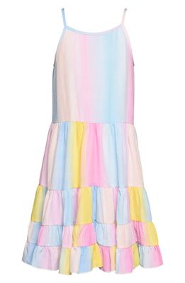 Truly Me Kids' Tiered Dress in Blue Multi