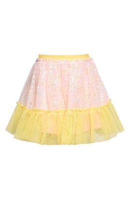 Truly Me Ruffle Sequin Skirt in Pink Multi