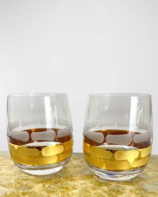 Truro Gold Stemless Wine Glasses, Set of 2