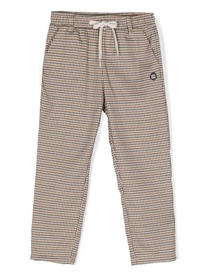 TRUSSARDI JUNIOR check-pattern drawstring trousers - Brown