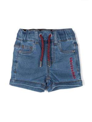 TRUSSARDI JUNIOR drawstring denim shorts - Blue