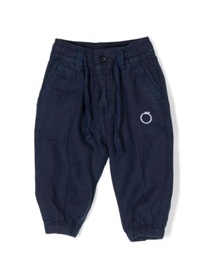 TRUSSARDI JUNIOR embroidered-logo detail trousers - Blue