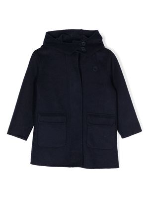 TRUSSARDI JUNIOR hooded wool-blend coat - Blue