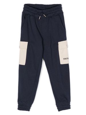 TRUSSARDI JUNIOR logo-embroidered contrast-pockets trousers - Blue