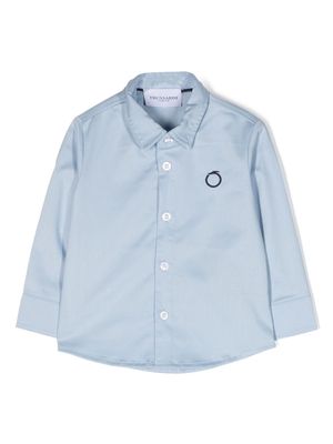 TRUSSARDI JUNIOR logo-embroidered cotton shirt - Blue