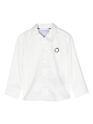 TRUSSARDI JUNIOR logo-embroidered cotton shirt - White