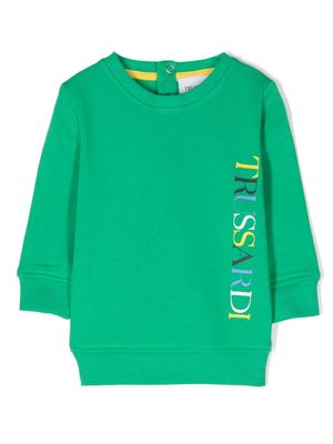 TRUSSARDI JUNIOR logo-print cotton hoodie - Green