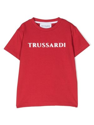 TRUSSARDI JUNIOR logo-print detail T-shirt - Red