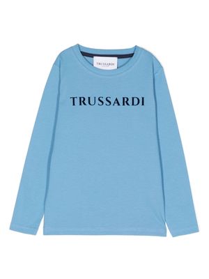 TRUSSARDI JUNIOR logo-print long sleeve T-shirt - Blue