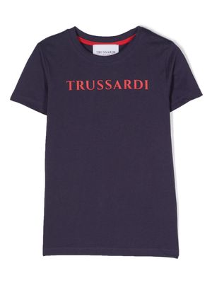 TRUSSARDI JUNIOR logo-printed cotton T-shirt - Blue