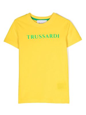 TRUSSARDI JUNIOR logo-raised T-shirt - Yellow