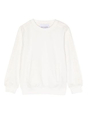 TRUSSARDI JUNIOR logo-tape cotton sweatshirt - White