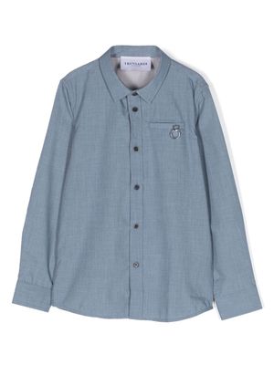 TRUSSARDI JUNIOR long-sleeve chambray shirt - Blue
