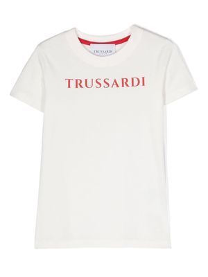 TRUSSARDI JUNIOR rubberised-logo T-shirt - White
